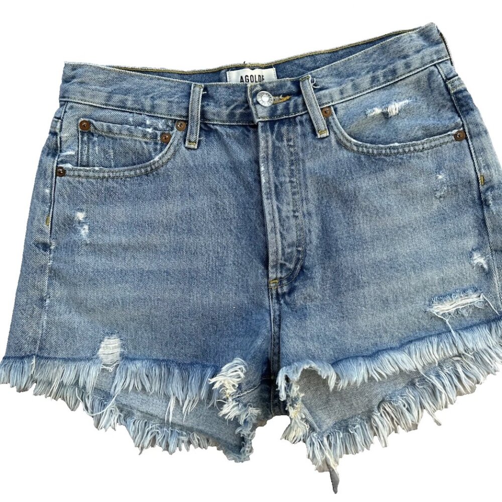 Agolde Shorts 26 (32x3) Parker Vintage Cut Off High Rise Denim Blue A026-811